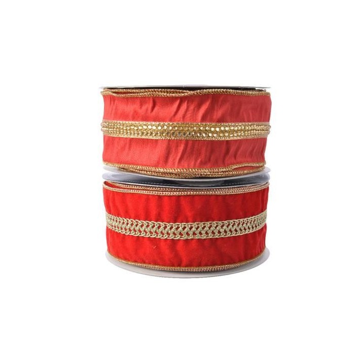 NASTRO ORGANZA 2ASS RED 1000X1